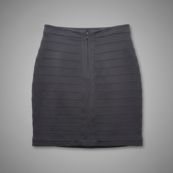 Express Bandage Knit Pencil Skirt Charcoal Rayon - Picture 3 of 12